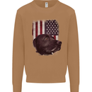 American Labrador USA Flag Dog Mens Sweatshirt Jumper Caramel Latte