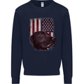 American Labrador USA Flag Dog Mens Sweatshirt Jumper Navy Blue