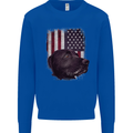 American Labrador USA Flag Dog Mens Sweatshirt Jumper Royal Blue