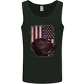 American Labrador USA Flag Dog Mens Vest Tank Top Black