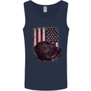 American Labrador USA Flag Dog Mens Vest Tank Top Navy Blue