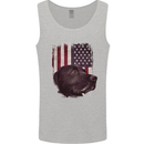 American Labrador USA Flag Dog Mens Vest Tank Top Sports Grey