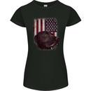 American Labrador USA Flag Dog Womens Petite Cut T-Shirt Black