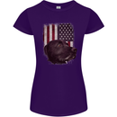 American Labrador USA Flag Dog Womens Petite Cut T-Shirt Purple