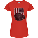 American Labrador USA Flag Dog Womens Petite Cut T-Shirt Red
