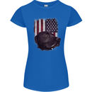 American Labrador USA Flag Dog Womens Petite Cut T-Shirt Royal Blue
