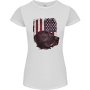 American Labrador USA Flag Dog Womens Petite Cut T-Shirt White