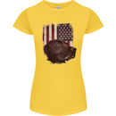 American Labrador USA Flag Dog Womens Petite Cut T-Shirt Yellow