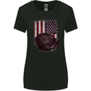 American Labrador USA Flag Dog Womens Wider Cut T-Shirt Black