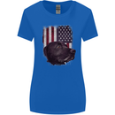 American Labrador USA Flag Dog Womens Wider Cut T-Shirt Royal Blue