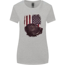 American Labrador USA Flag Dog Womens Wider Cut T-Shirt Sports Grey