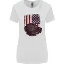 American Labrador USA Flag Dog Womens Wider Cut T-Shirt White