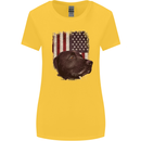 American Labrador USA Flag Dog Womens Wider Cut T-Shirt Yellow