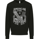 American Steel Motorbike Motorcycle Biker Kids Sweatshirt Jumper Black