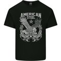 American Steel Motorbike Motorcycle Biker Kids T-Shirt Childrens Black