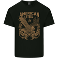 American Steel Motorbike Motorcycle Biker Mens Cotton T-Shirt Tee Top Black