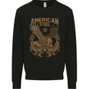 American Steel Motorbike Motorcycle Biker Mens Sweatshirt Jumper Black