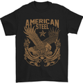 American Steel Motorbike Motorcycle Biker Mens T-Shirt Cotton Gildan Black