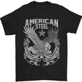 American Steel Motorbike Motorcycle Biker Mens T-Shirt Cotton Gildan Black