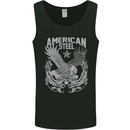 American Steel Motorbike Motorcycle Biker Mens Vest Tank Top Black