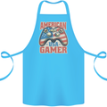 American USA Gamer Video Games Joypad Cotton Apron 100% Organic Turquoise