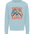 American USA Gamer Video Games Joypad Kids Sweatshirt Jumper Light Blue
