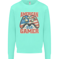 American USA Gamer Video Games Joypad Kids Sweatshirt Jumper Peppermint