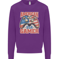 American USA Gamer Video Games Joypad Kids Sweatshirt Jumper Purple