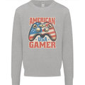 American USA Gamer Video Games Joypad Kids Sweatshirt Jumper Sports Grey