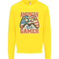 American USA Gamer Video Games Joypad Kids Sweatshirt Jumper Yellow