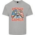 American USA Gamer Video Games Joypad Kids T-Shirt Childrens Sports Grey