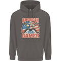 American USA Gamer Video Games Joypad Mens 80% Cotton Hoodie Charcoal