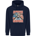 American USA Gamer Video Games Joypad Mens 80% Cotton Hoodie Navy Blue