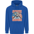 American USA Gamer Video Games Joypad Mens 80% Cotton Hoodie Royal Blue