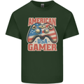 American USA Gamer Video Games Joypad Mens Cotton T-Shirt Tee Top Forest Green