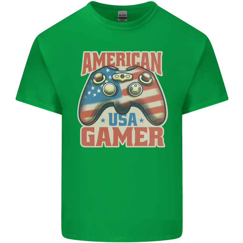 American USA Gamer Video Games Joypad Mens Cotton T-Shirt Tee Top Irish Green