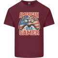 American USA Gamer Video Games Joypad Mens Cotton T-Shirt Tee Top Maroon