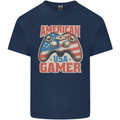 American USA Gamer Video Games Joypad Mens Cotton T-Shirt Tee Top Navy Blue