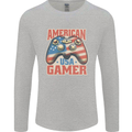 American USA Gamer Video Games Joypad Mens Long Sleeve T-Shirt Sports Grey