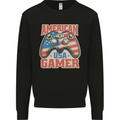 American USA Gamer Video Games Joypad Mens Sweatshirt Jumper Black