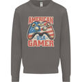 American USA Gamer Video Games Joypad Mens Sweatshirt Jumper Charcoal