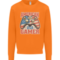 American USA Gamer Video Games Joypad Mens Sweatshirt Jumper Orange