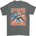 American USA Gamer Video Games Joypad Mens T-Shirt 100% Cotton Charcoal