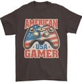 American USA Gamer Video Games Joypad Mens T-Shirt 100% Cotton Dark Chocolate