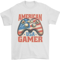 American USA Gamer Video Games Joypad Mens T-Shirt 100% Cotton White