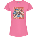 American USA Gamer Video Games Joypad Womens Petite Cut T-Shirt Azalea