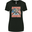 American USA Gamer Video Games Joypad Womens Wider Cut T-Shirt Black
