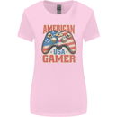 American USA Gamer Video Games Joypad Womens Wider Cut T-Shirt Light Pink
