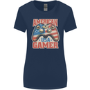 American USA Gamer Video Games Joypad Womens Wider Cut T-Shirt Navy Blue