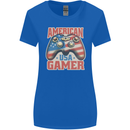 American USA Gamer Video Games Joypad Womens Wider Cut T-Shirt Royal Blue